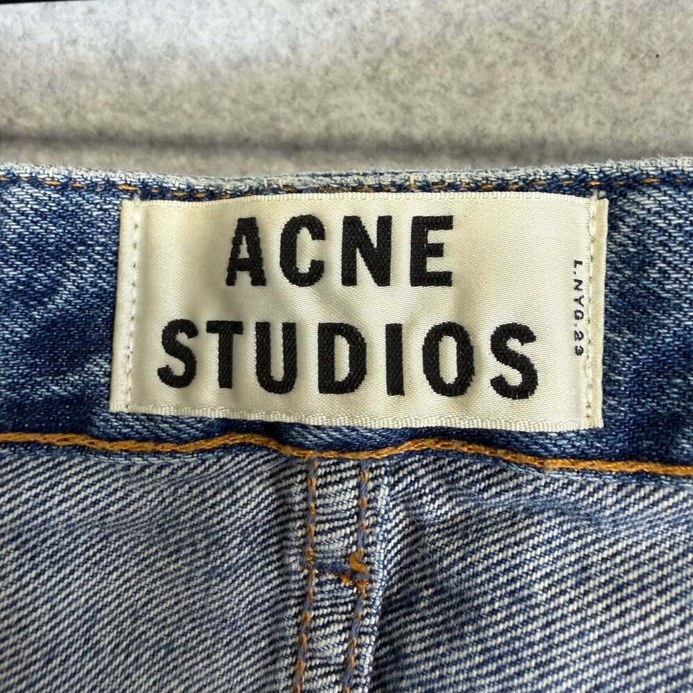 ACNE STUDIOS Pop Betty Jeans Women's EU 40 US 30 Blue 100% Cotton Distressed - Picture 13 of 13